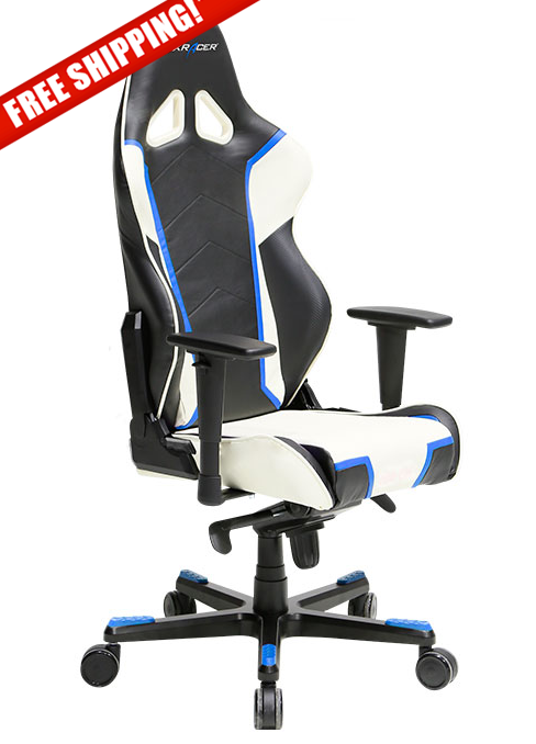 DXRacer Racing Series OH/RH110/NWB Blue and White Gaming Chair