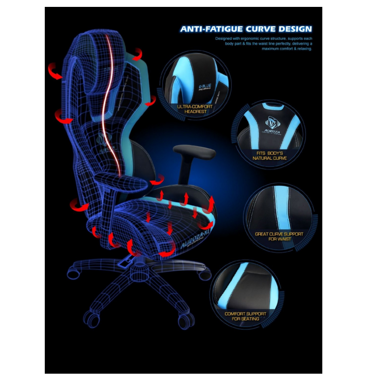 Fauteuil Gamer Bluetooth pour Gaming et E-sport - Auroza X1 EEC324